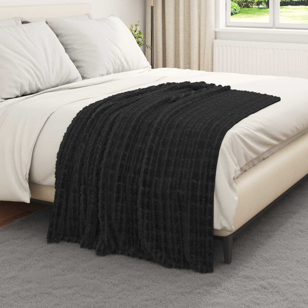 Heittoviltti Musta 150 x 130 cm 0.5 kg Fleese