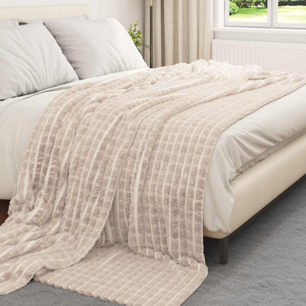 Heittopäällys 6 kpl Beige 270 x 240 cm 10.5 kg Fleese