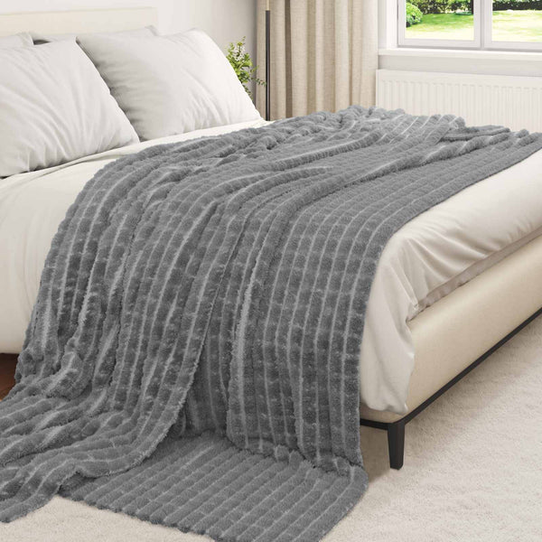 Heittopäällys 6 kpl Tumma harmaa 270 x 240 cm 9.44 kg Fleese