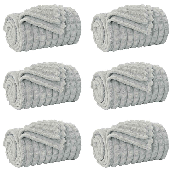Heittopäällys 6 kpl Harmaa 200 x 150 cm 4.5 kg Fleese
