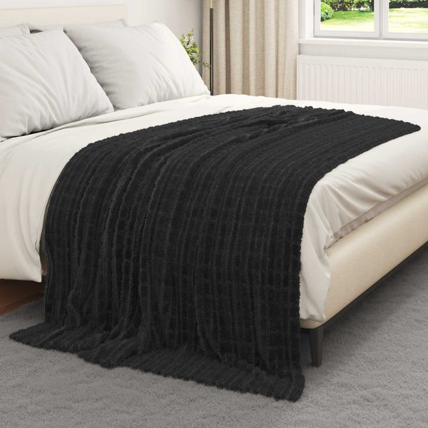 Heittopäällys 6 kpl Musta 200 x 150 cm 4.5 kg Fleese