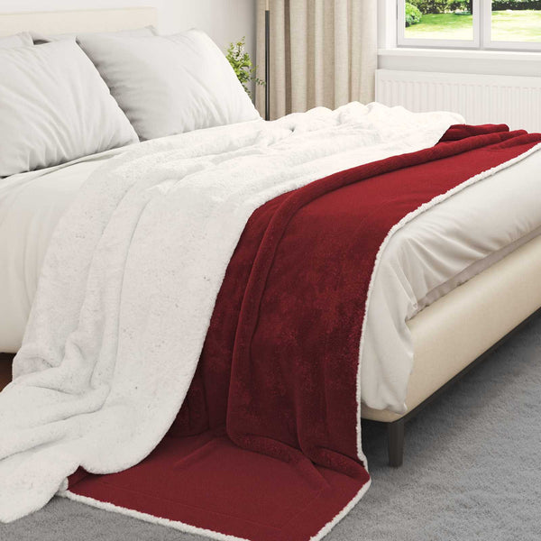 Heittopeitto Bordeaux punainen 240 x 270 cm 3.17 kg Fleese