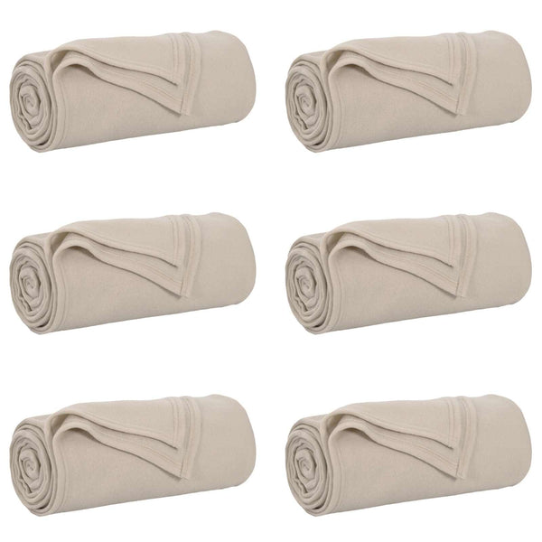Heittopäällys 6 kpl Beige 170 x 130 cm 1.86 kg Fleese