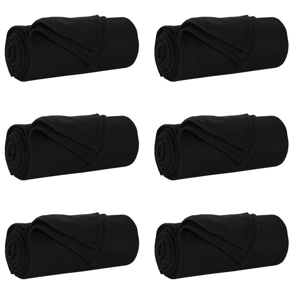 Heittopäällys 6 kpl Musta 170 x 130 cm 1.86 kg Fleese