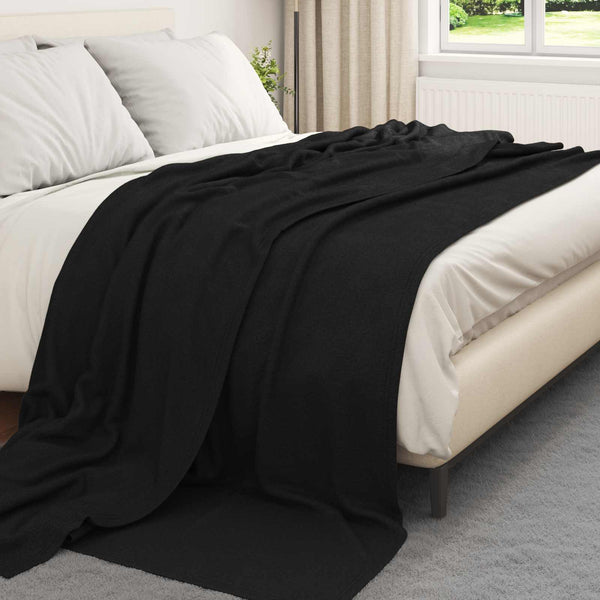 Heittopäällys 6 kpl Musta 240 x 220 cm 4.28 kg Fleese