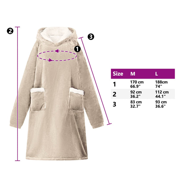 Viltti-huppari Beige M Fleece ja flanelli