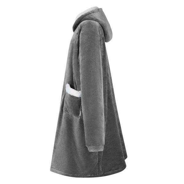 Viltti-huppari Tumma harmaa M Fleece ja flanelli