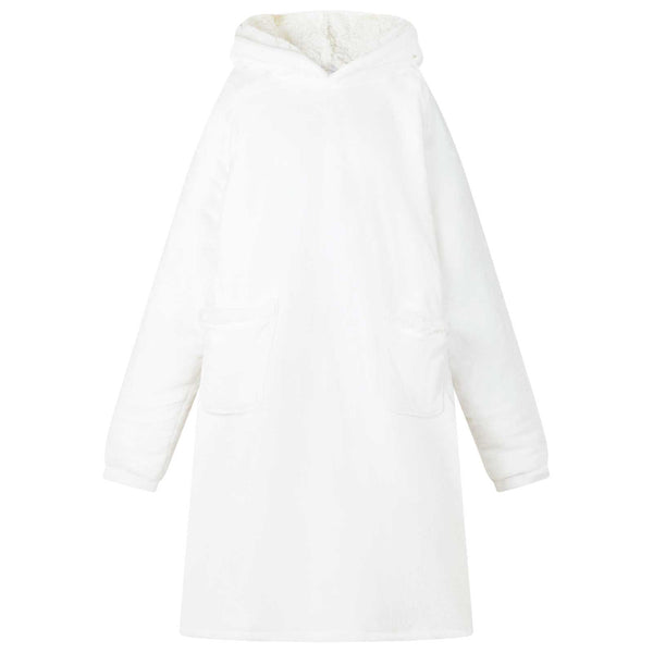 Viltti-huppari Valkoinen L Fleece ja flanelli
