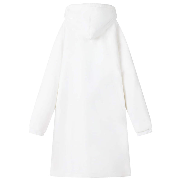 Viltti-huppari Valkoinen L Fleece ja flanelli