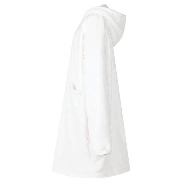 Viltti-huppari Valkoinen L Fleece ja flanelli
