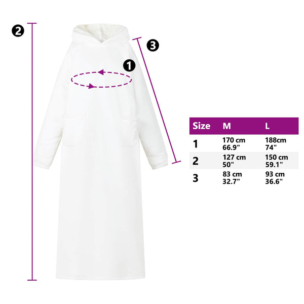 Viltti-huppari Valkoinen L Fleece ja flanelli