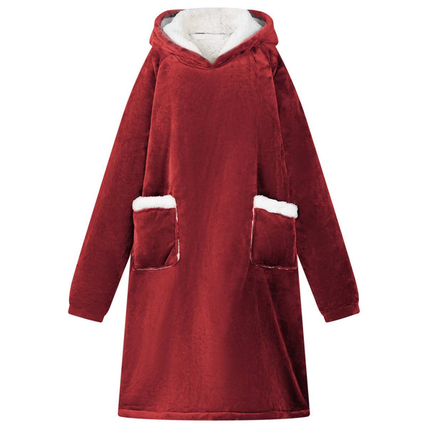 Viltti-huppari Bordeaux punainen M Fleece ja flanelli