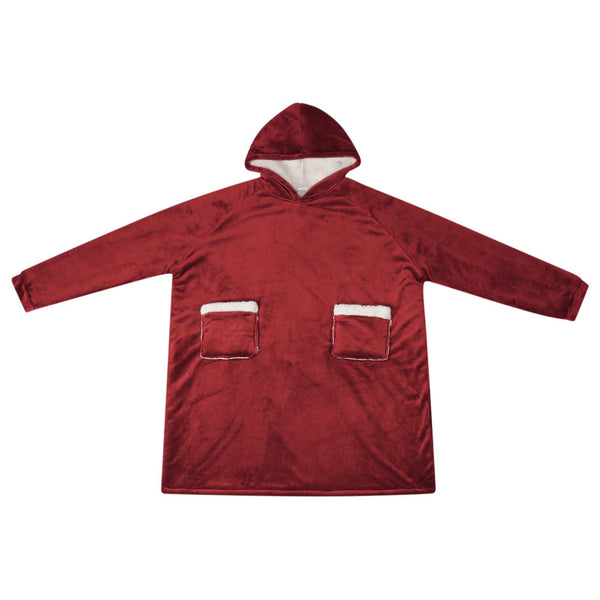 Viltti-huppari Bordeaux punainen L Fleece ja flanelli