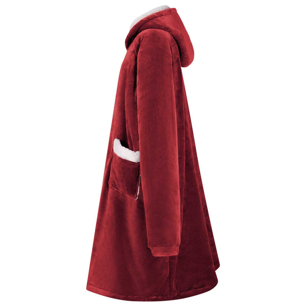 Viltti-huppari Bordeaux punainen L Fleece ja flanelli