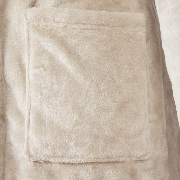 Kylpytakki hupparilla Beige L Flanelli