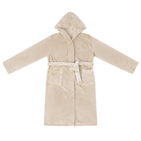 Kylpytakki hupparilla Beige XL Flanelli