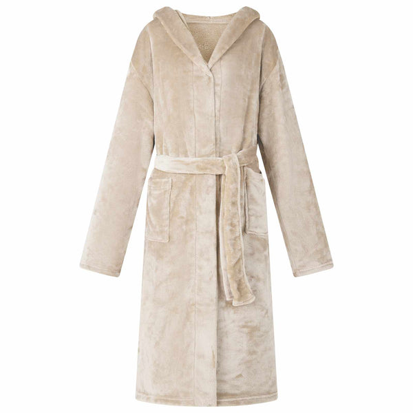 Kylpytakki hupparilla Beige XXL Flanelli