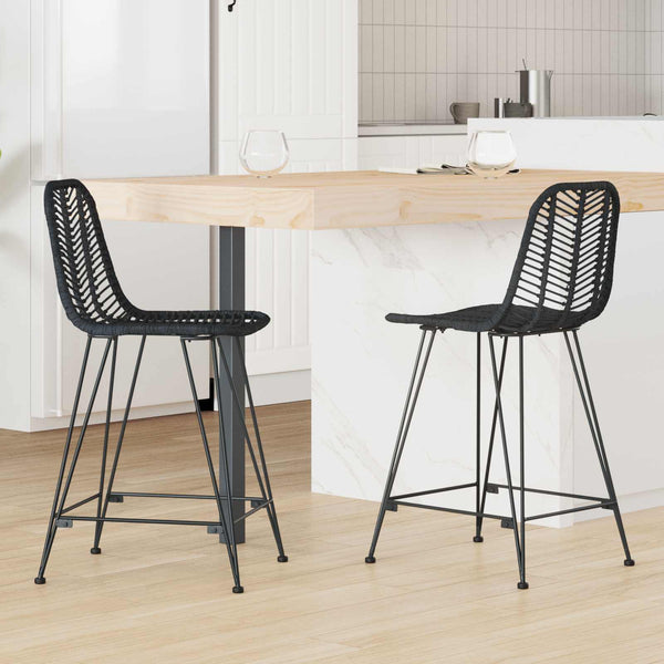 Baarituoli 2 kpl Musta 44,5 x 54,5 x 97,5 cm Roikka ja rauta