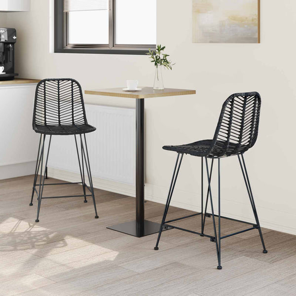 Baarituoli 2 kpl Musta 44,5 x 54,5 x 97,5 cm Roikka ja rauta