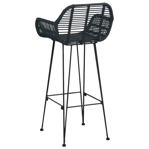 Baarituoli 2 kpl Musta 55 x 52 x 105 cm Roikka ja rauta