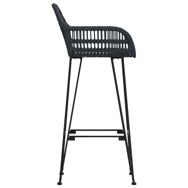 Baarituoli 2 kpl Musta 55 x 52 x 105 cm Roikka ja rauta