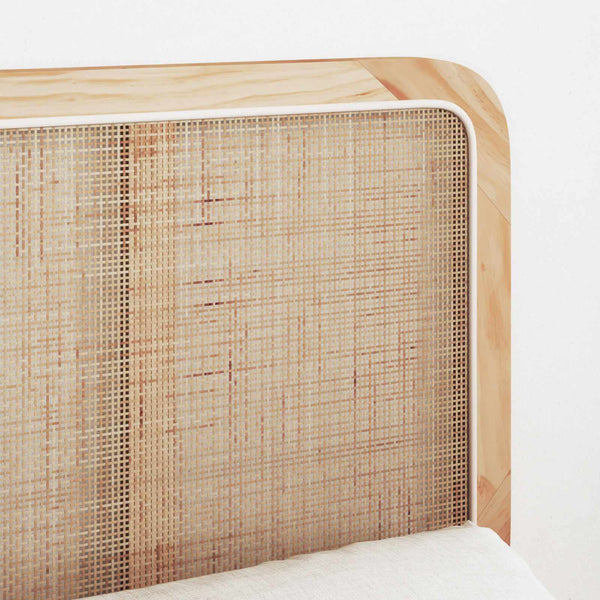 Päätylevy päätyllä Luonnollinen 140 x 55 x 3 cm Rottinki