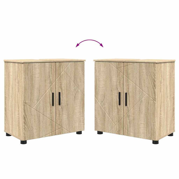 Kylpyhuonekalustesetti 2 kpl Sonoman tammi 61 x 35 x 64 cm