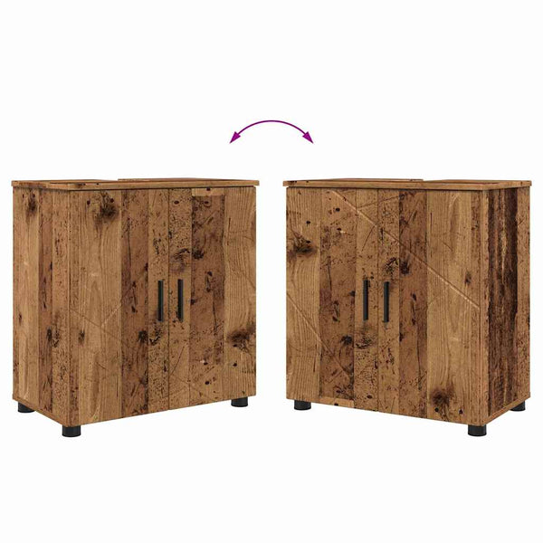 Kylpyhuonekalustesetti 2 kpl Vanha Puu 61 x 35 x 64 cm