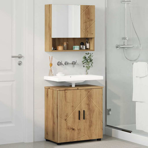 Kylpyhuonekalustesetti 2 kpl Artisan tammi 61 x 35 x 64 cm