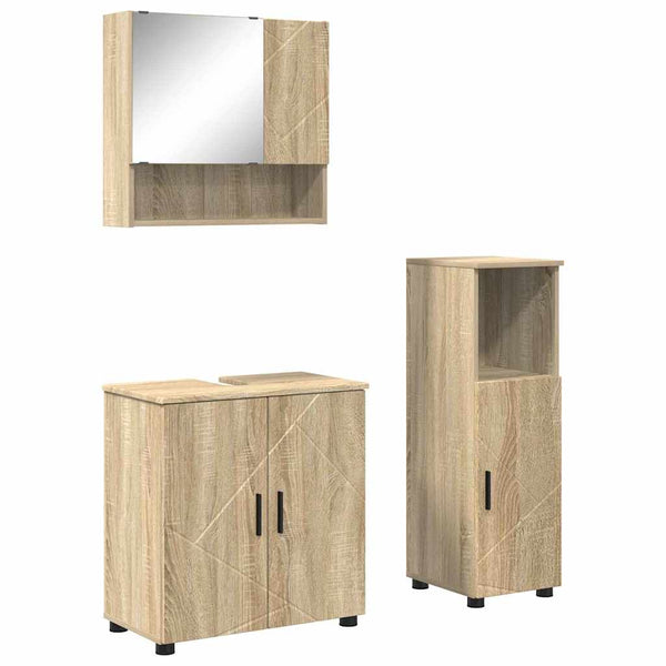Kylpyhuonekalustesetti 3 kpl Sonoman tammi 61 x 35 x 64 cm