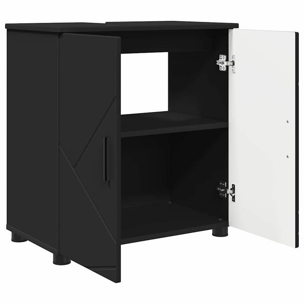 Kylpyhuonekalustesetti 3 kpl Musta 61 x 35 x 64 cm