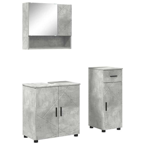 Kylpyhuonekalustesetti 3 kpl Betoni Harmaa 61 x 35 x 64 cm