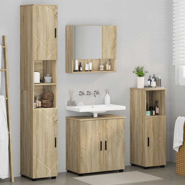 Kylpyhuonekalustesetti 4 kpl Sonoman tammi 61 x 35 x 64 cm