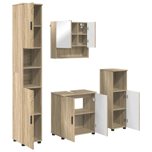 Kylpyhuonekalustesetti 4 kpl Sonoman tammi 61 x 35 x 64 cm