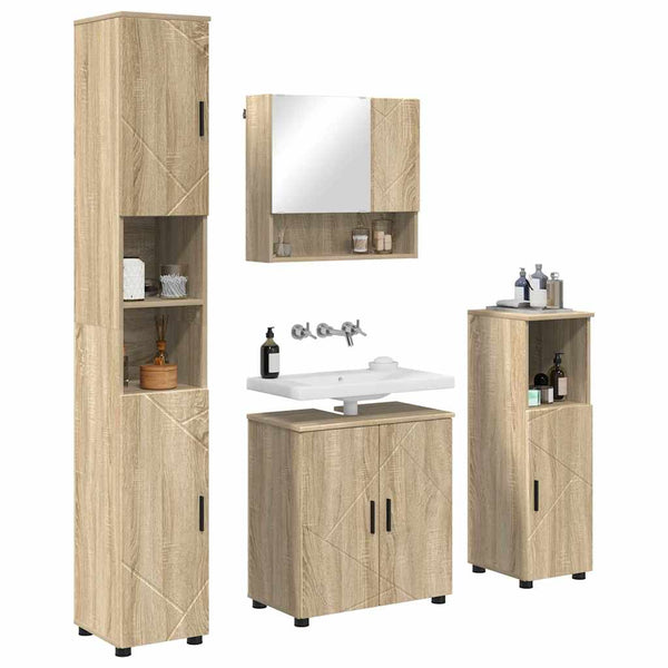 Kylpyhuonekalustesetti 4 kpl Sonoman tammi 61 x 35 x 64 cm