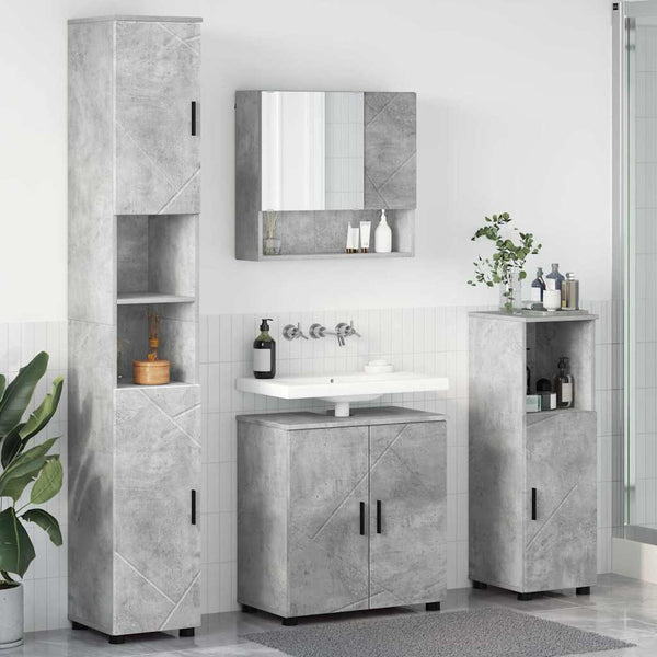 Kylpyhuonekalustesetti 4 kpl Betoni Harmaa 61 x 35 x 64 cm