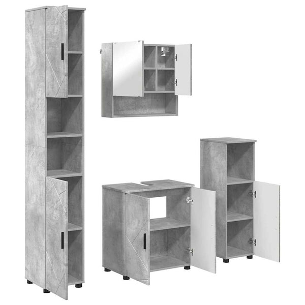 Kylpyhuonekalustesetti 4 kpl Betoni Harmaa 61 x 35 x 64 cm