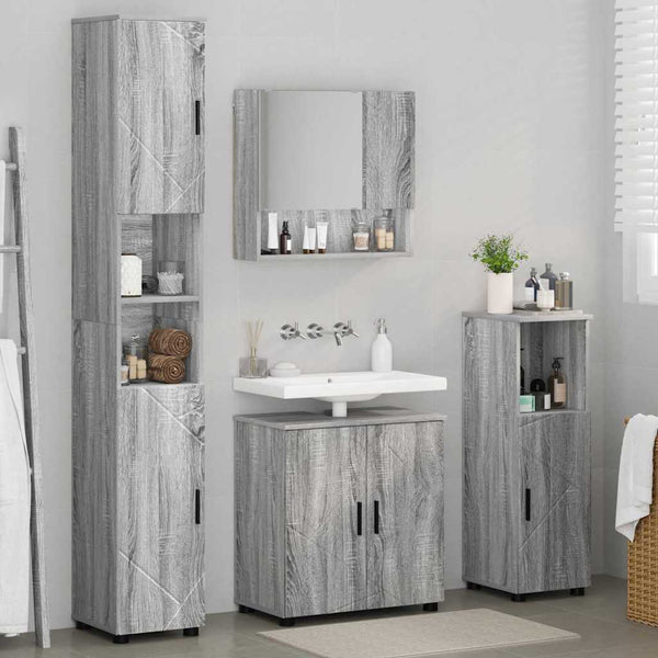 Kylpyhuonekalustesetti 4 kpl Harmaa Sonoma 61 x 35 x 64 cm