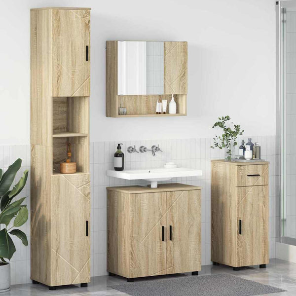 Kylpyhuonekalustesetti 4 kpl Sonoman tammi 61 x 35 x 64 cm