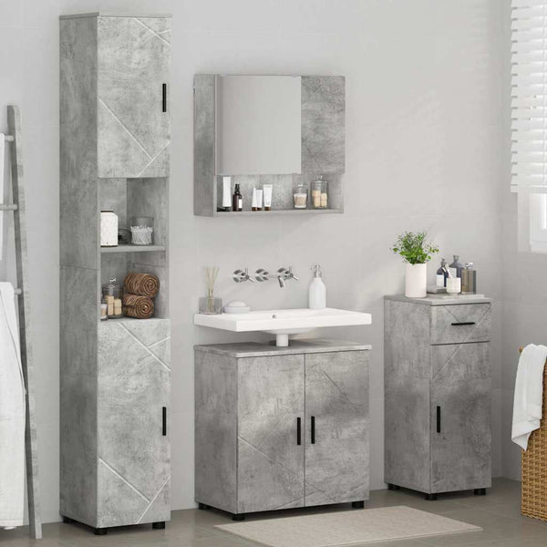 Kylpyhuonekalustesetti 4 kpl Betoni Harmaa 61 x 35 x 64 cm