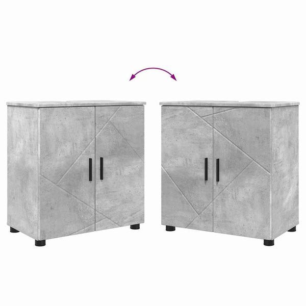 Kylpyhuonekalustesetti 4 kpl Betoni Harmaa 61 x 35 x 64 cm