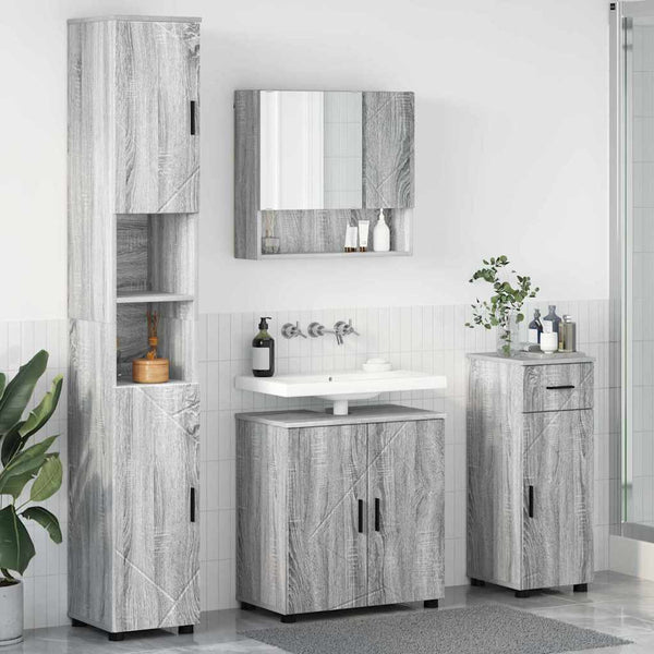Kylpyhuonekalustesetti 4 kpl Harmaa Sonoma 61 x 35 x 64 cm