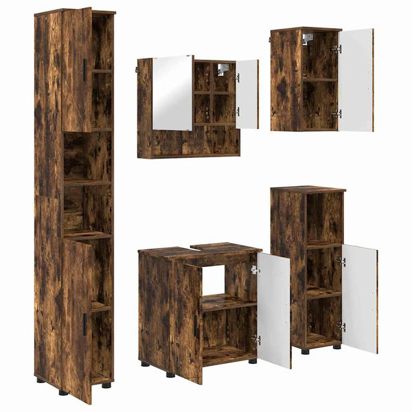 Kylpyhuonekalustesetti 5 kpl Savutammi 61 x 35 x 64 cm
