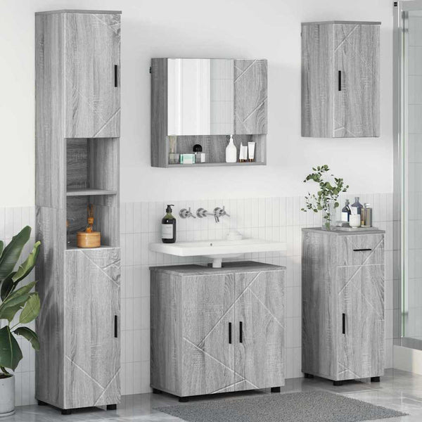 Kylpyhuonekalustesetti 5 kpl Harmaa Sonoma 61 x 35 x 64 cm