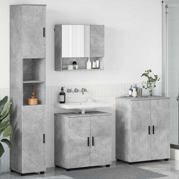 Kylpyhuonekalustesetti 4 kpl Betoni Harmaa 61 x 35 x 64 cm