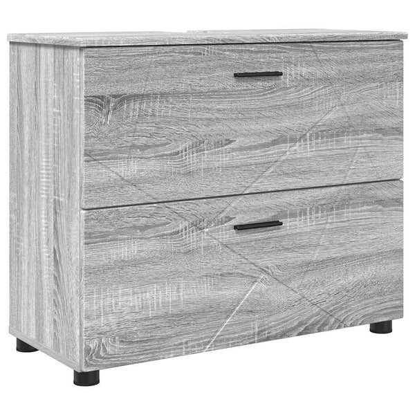 Kylpyhuonekalustesetti 2 kpl Harmaa Sonoma 76,5 x 35 x 64 cm