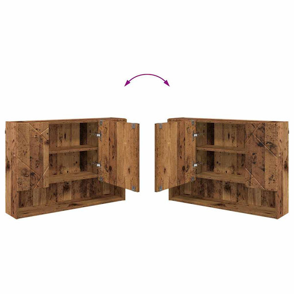 Kylpyhuonekalustesetti 2 kpl Vanha Puu 76,5 x 35 x 64 cm