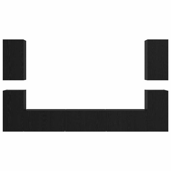 TV-tasosetti 7 pcs Musta tammi. 60 x 30 x 30 cm Tekninen puu