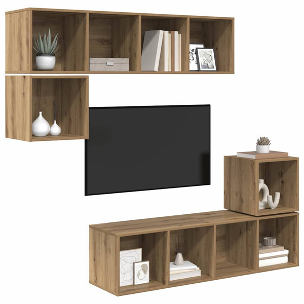 4 pcs TV-tasosetti Artisan tammi Tekninen puu