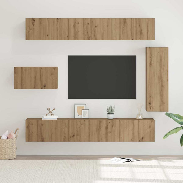TV-tasosetti 8 pcs artesaani tammi Tekninen puu